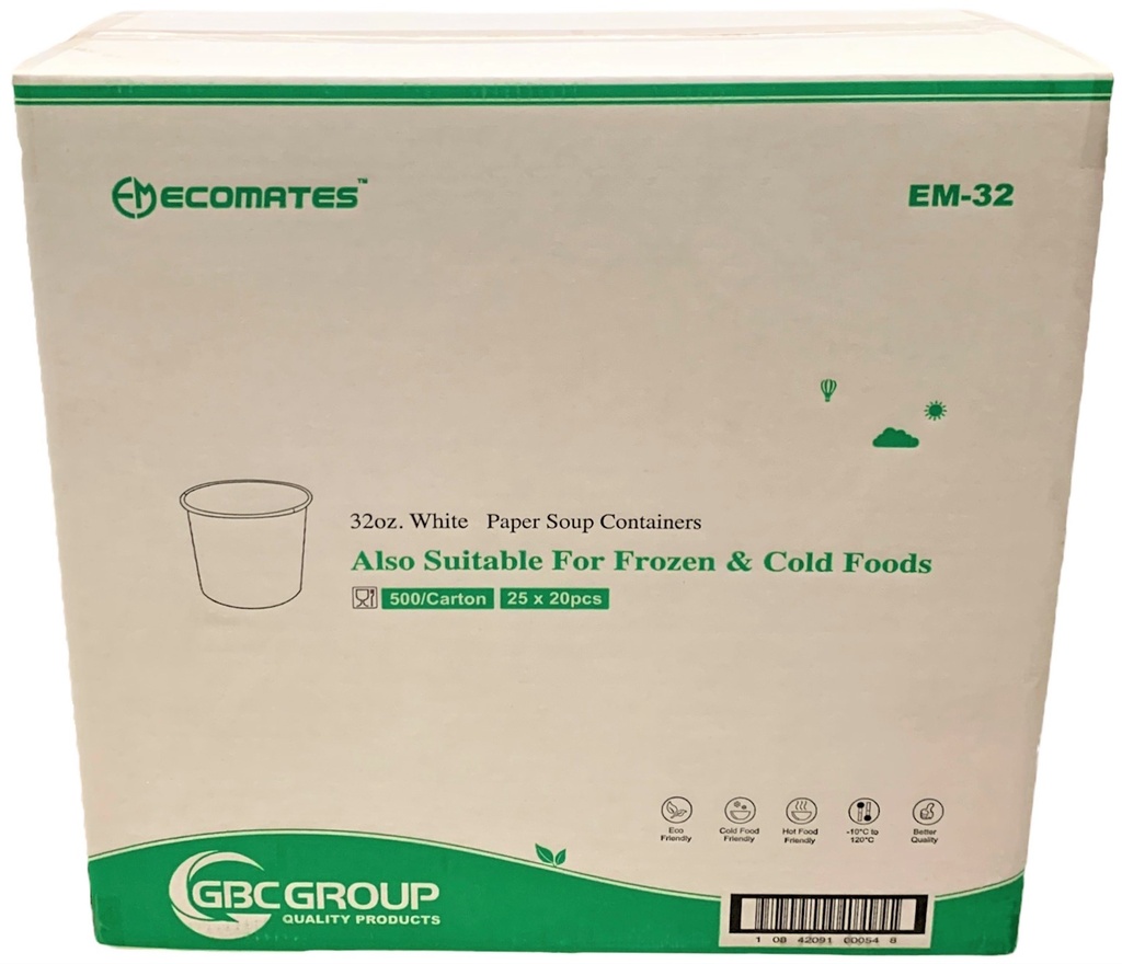 EM-32, Paper Soup Containers (500PC) Ecomates