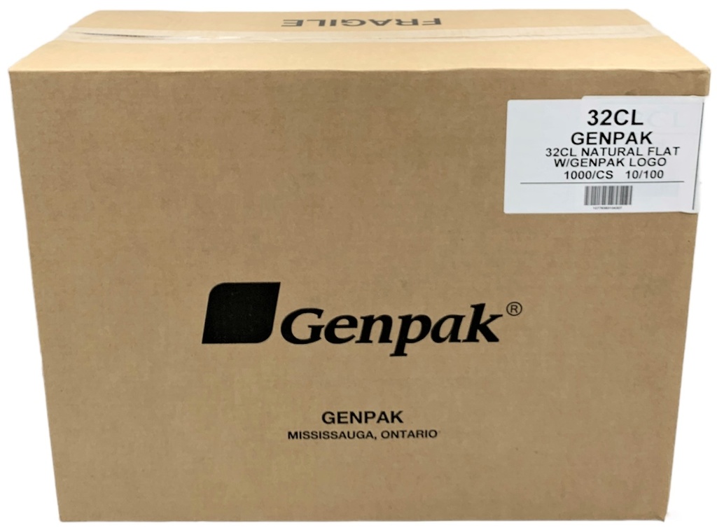32CL, Natural Flat Lids for 32CD (1000 PC) Genpak