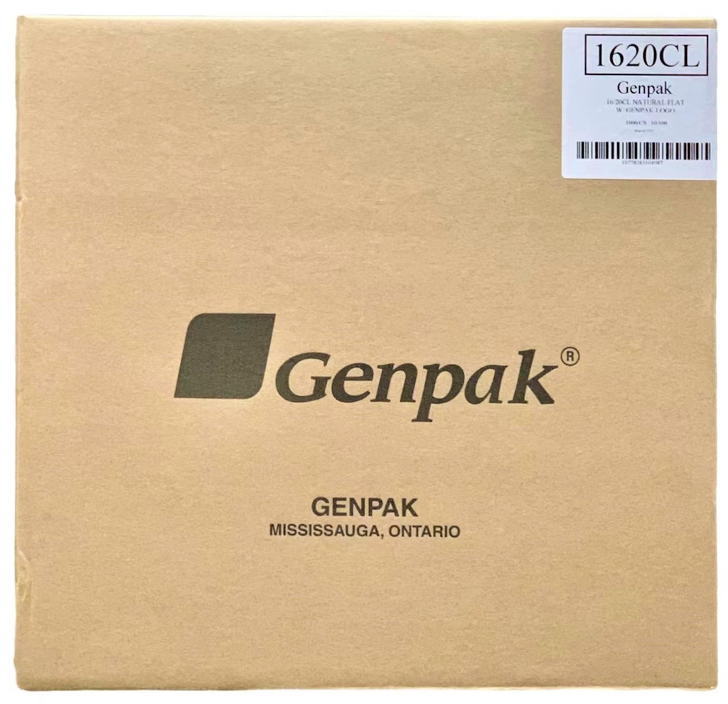 1620CL, Natural Flat Lids (1000 PC) Genpak