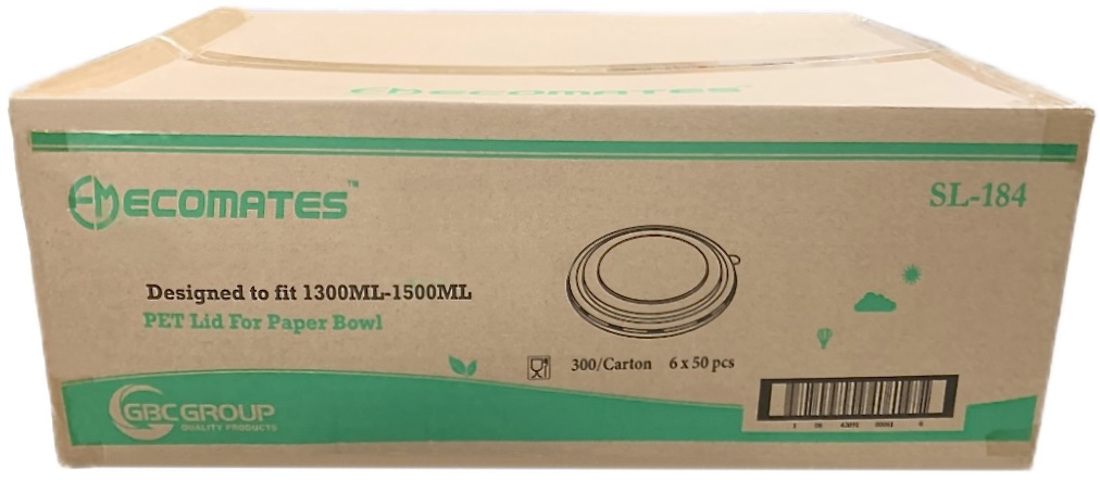 SL-184, Lids for Paper Bowls (300 PC) Ecomates
