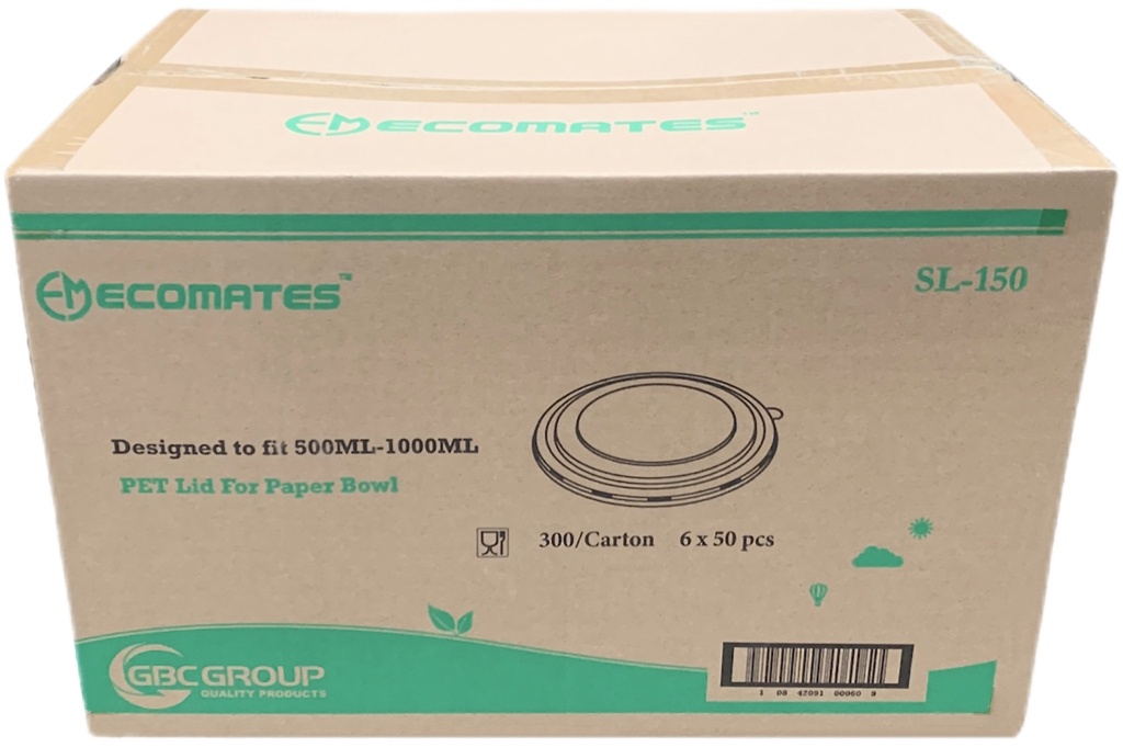 SL-150, Lids for Paper Bowls (300PC) Ecomates