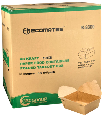 K-8300, #8 Kraft Folded Boxes (300 PC) Ecomates