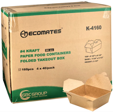 K-4160, #4 Kraft Folded Boxes (160 PC) Ecomates
