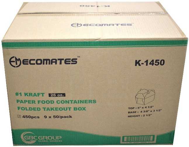 K-1450, #1 Kraft Folded Boxes (450 PC) Ecomates