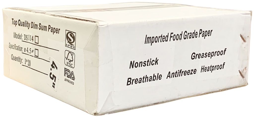 DS114, 4.5” Parchment Steamer Liners (20x500 PC)