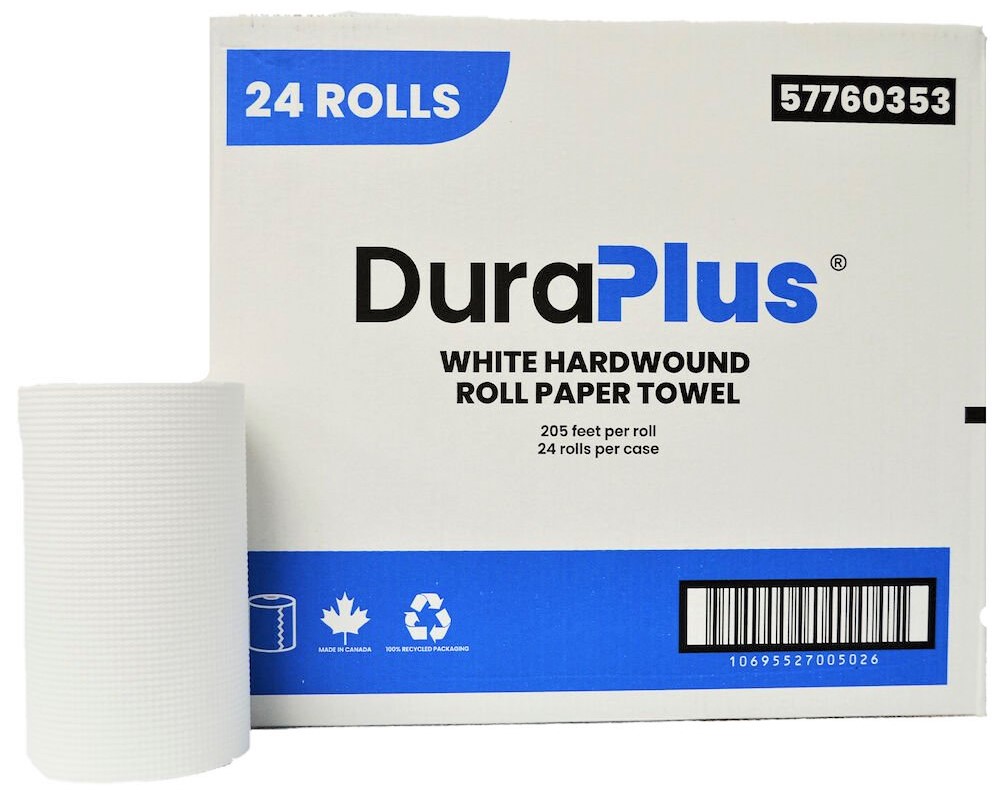 57760353, White Roll Paper Towels (24 RL) Dura Plus