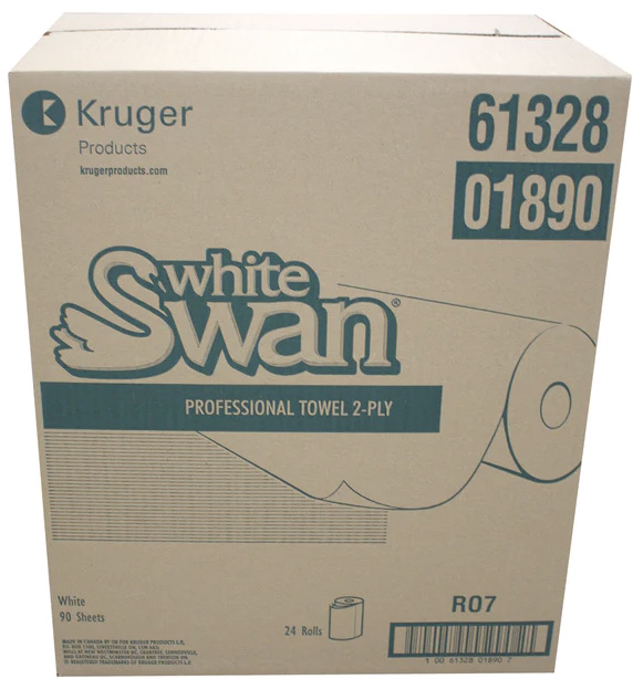 01890, 2 Ply Professional Towels (24 RL) White Swan