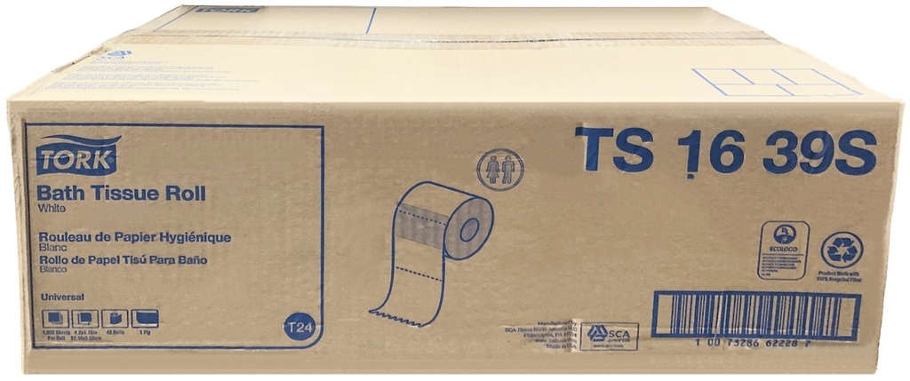 TS1639S, White Bath Tissues (48RL) Tork