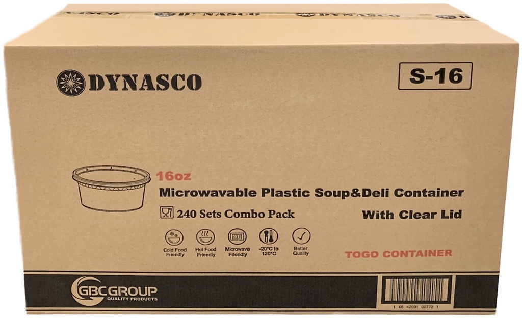 S-16, 16oz Soup Container Combo (240 set) Dynasco