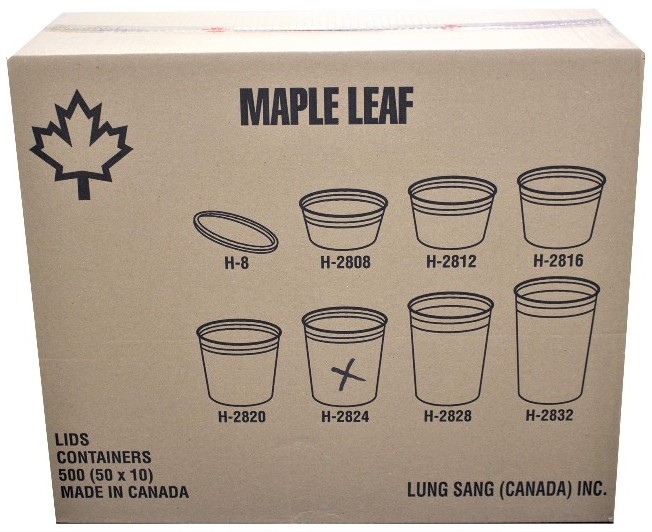 H-2824, 24oz Deli Containers (500PC) Maple Leaf