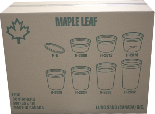 H-2816, 16oz Deli Containers (500PC) Maple Leaf