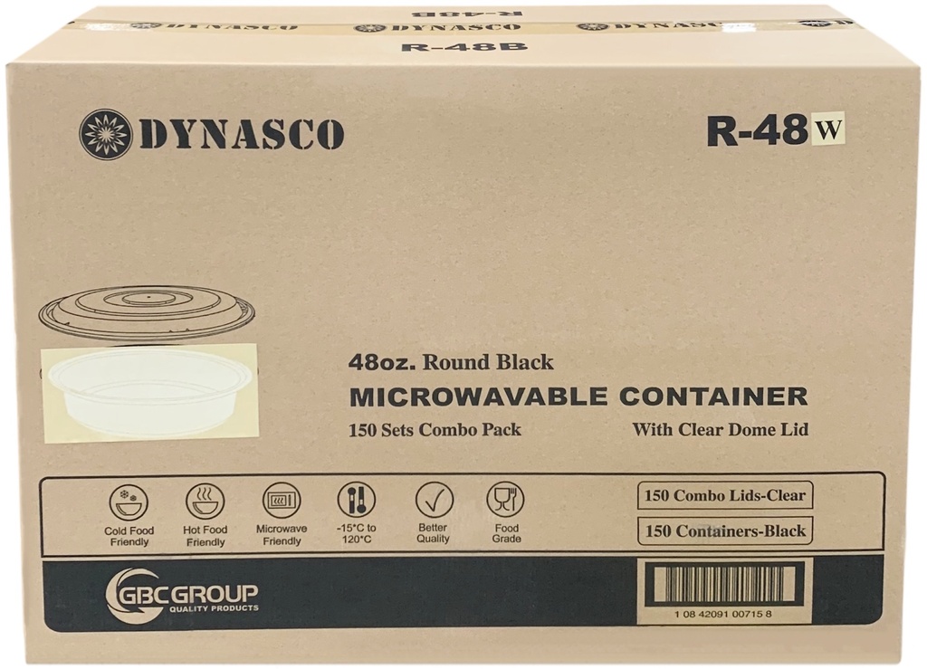 R-48W, Round White Containers (150 SET) Dynasco