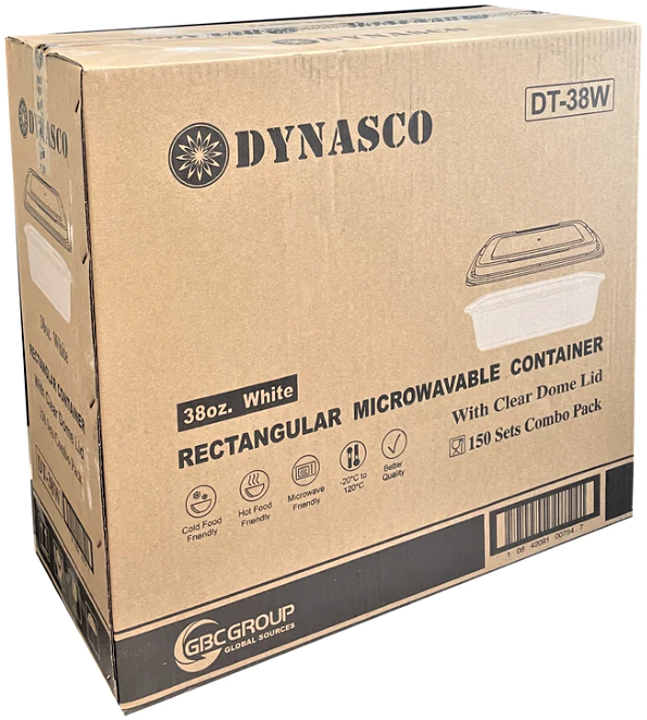 DT-38W, White Rectangular Containers Combo (150 SET) Dynasco