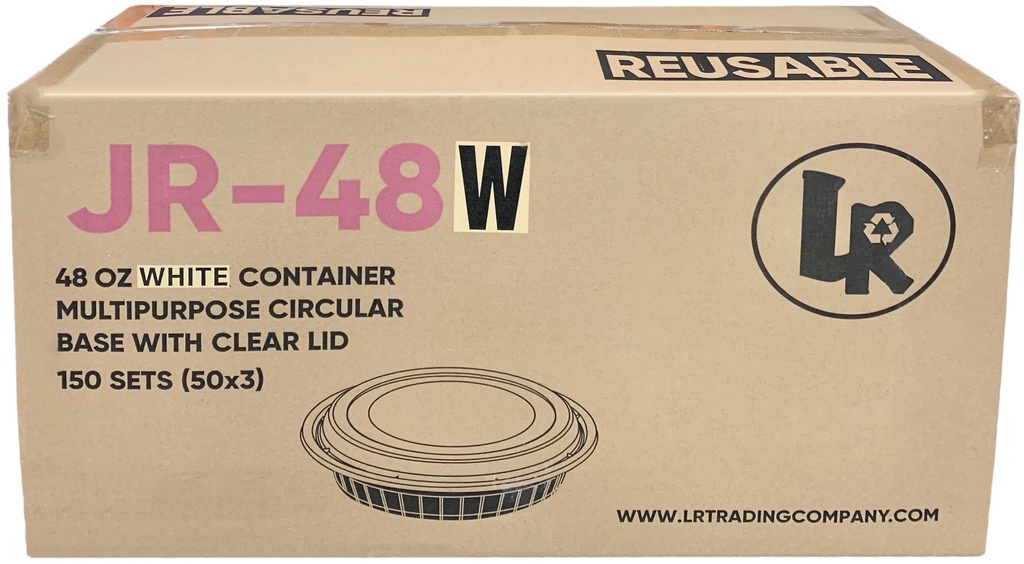 JR-48W, White Round Containers Combo (150 SET) LR