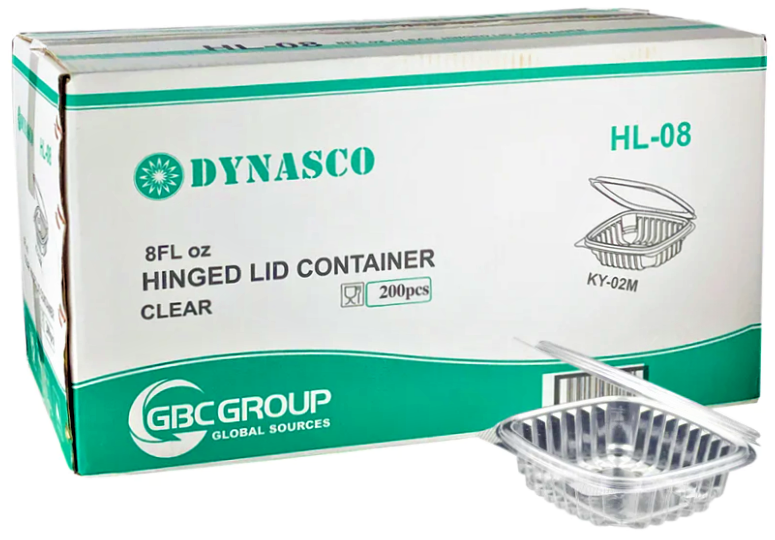 HL-08/KY-02M, Clear Containers (200 PC) Dynasco