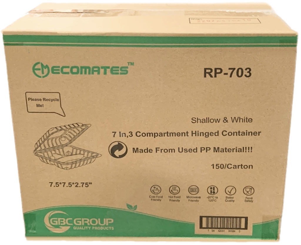 RP-703, 3 Compartment Containers (150 PC) Ecomates