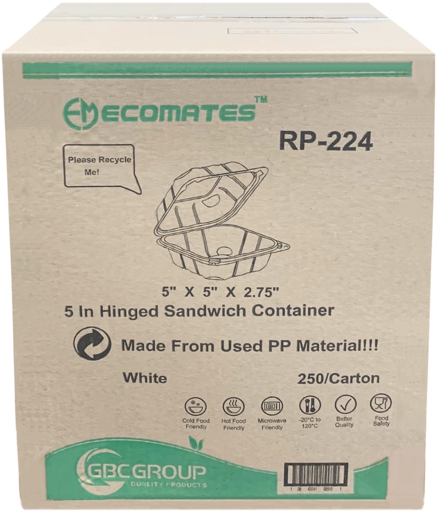 RP-224, 5" Sandwich Containers (250 PC) Ecomates