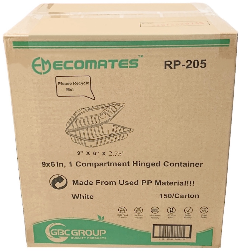 RP-205, 9x6 Rectangular Containers (150 PC) Ecomates