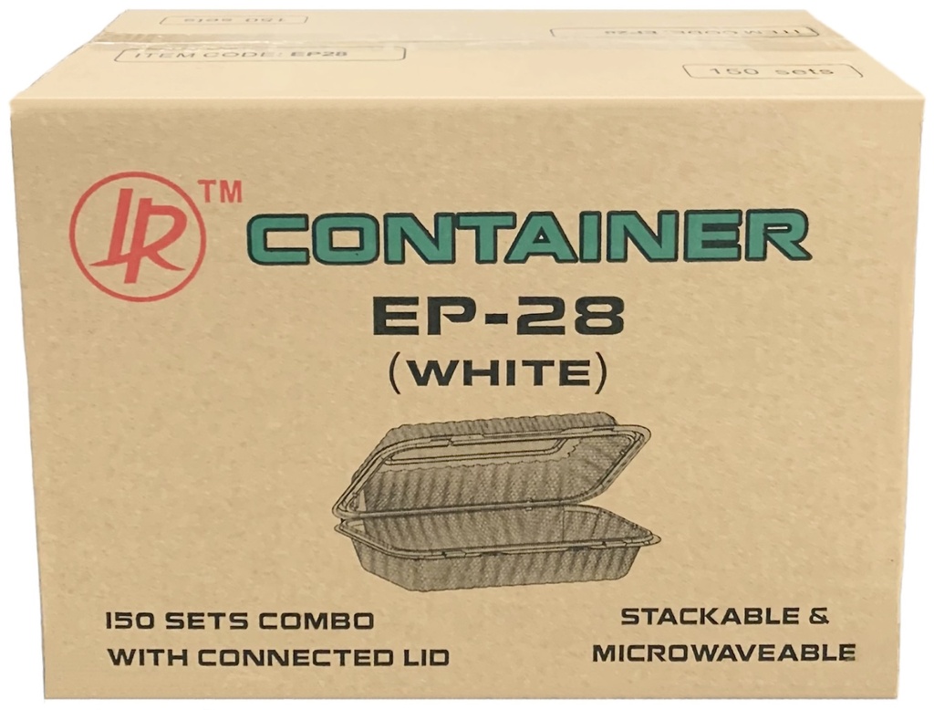 EP-28, White Rectangular Containers (150 PC) LR