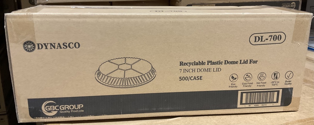 DL-700 (Brown-Box), 7" Dome Lids (500 PC) Dynasco
