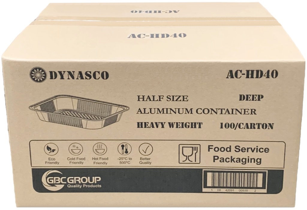 AC-HD60, Half Deep Aluminium Containers (100 PC) Dynasco