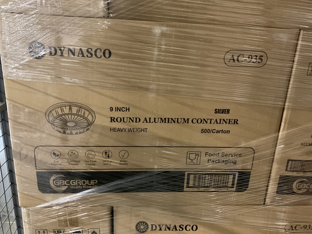 AC-935, 9” Round Aluminium Containers (500 pc) Dynasco