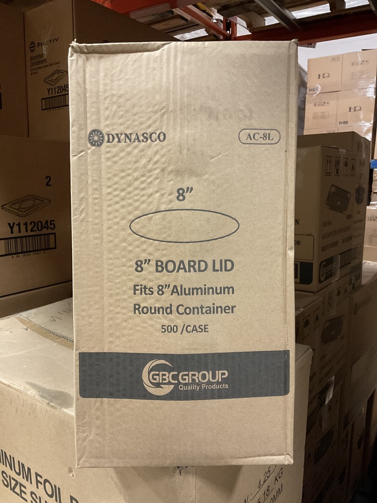 AC-8L, Paper Lids for 8” Aluminium (500 PC) Dynasco