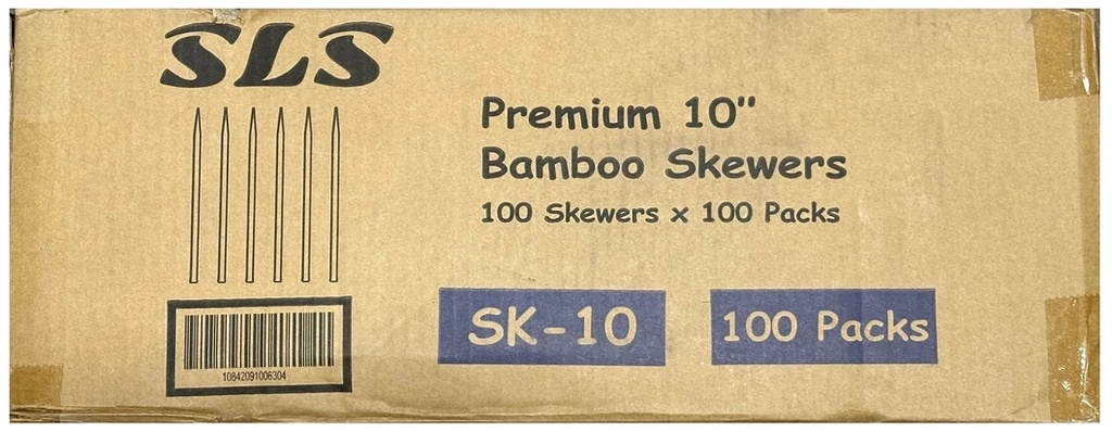 SK-10, 10” Premium Bamboo Skewers (100x100 PC) SLS