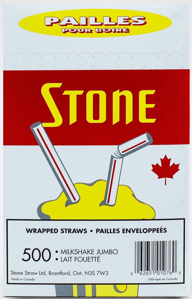 8” Milkshake Wrapped Straws (500 PC) Stone