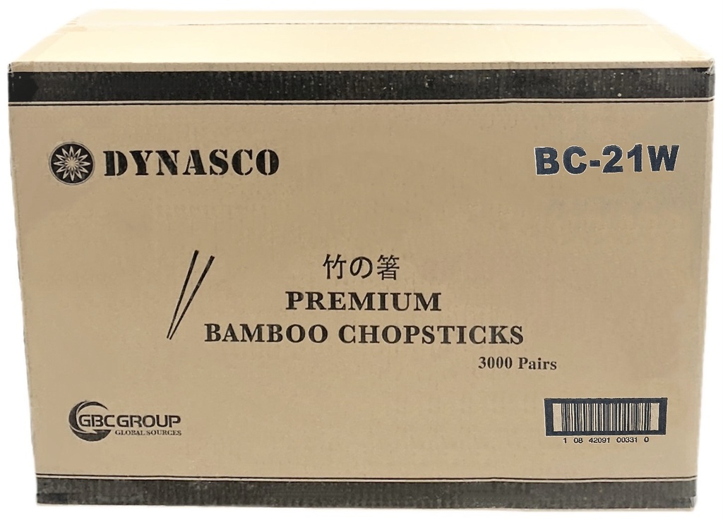 BC-21W, Plain Wrapped Bamboo Chopsticks (30x100 PC)