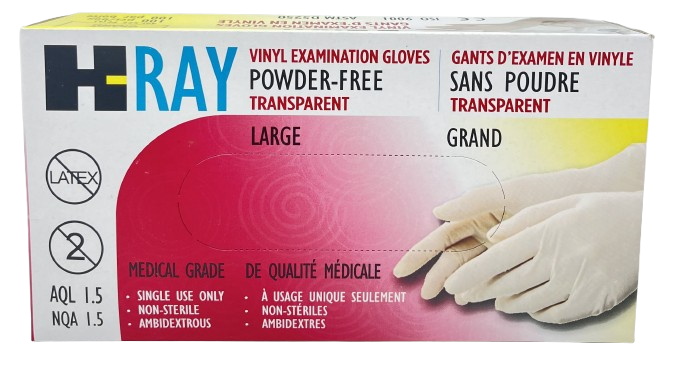 46I 525PF (L), Vinyl Gloves (100 PC) W.S.I./H-Ray