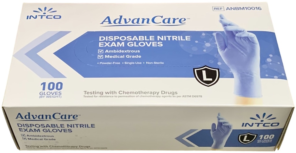 Blue (L) Nitrile Gloves (100 pc) Intco