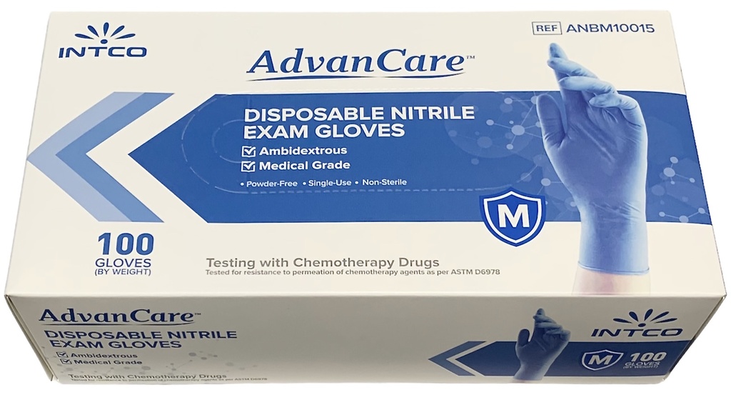Blue (M) Nitrile Gloves (100 pc) Intco