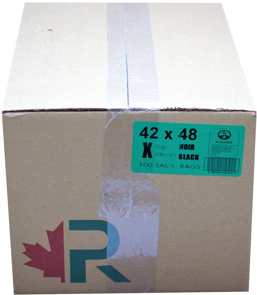 42x48 Ex-Strong Black Garbage Bags (100 PC) R.A.