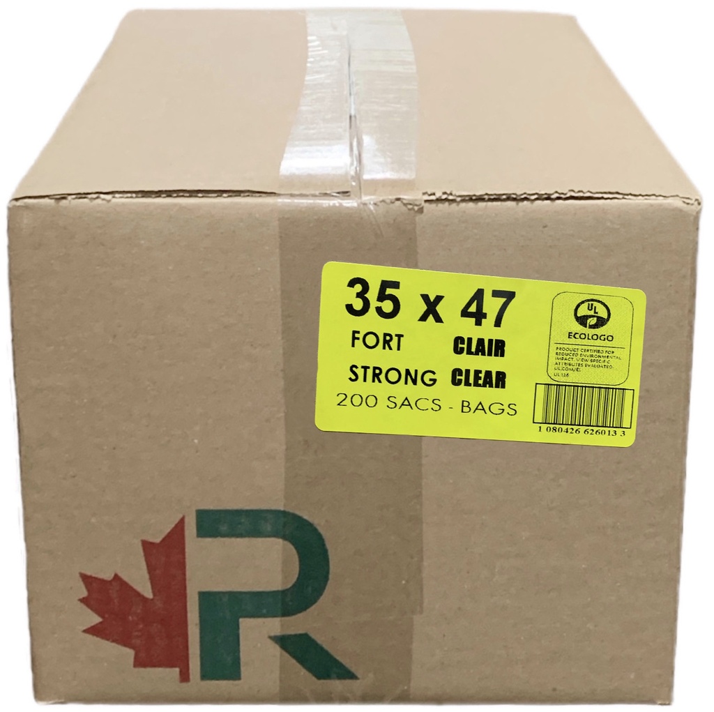 35x47 Strong Clear Garbage Bags (200 PC) R.A.