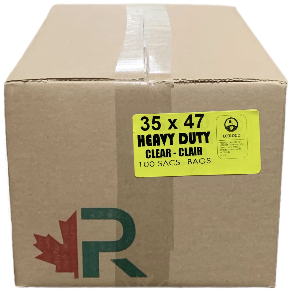35x47 Heavy Duty Clear Garbage Bags (100 PC) R.A.