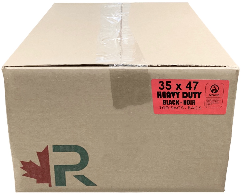 35x47 Heavy Duty Black Garbage Bags (100 PC) R.A.