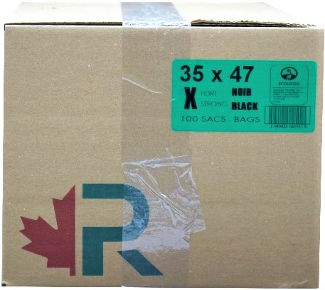 35x47 Ex-Strong Black Garbage Bags (100 PC) R.A.