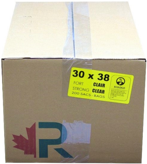 30x38 Strong Clear Garbage Bags (200 PC) R.A.