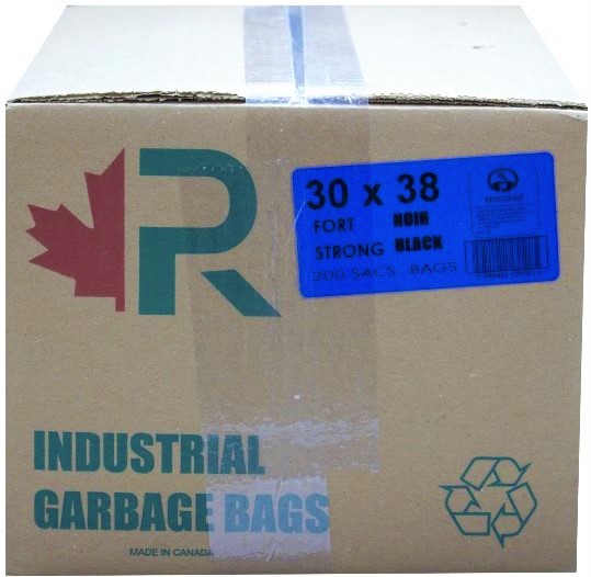 30x38 Strong Black Garbage Bags (200 PC) R.A.