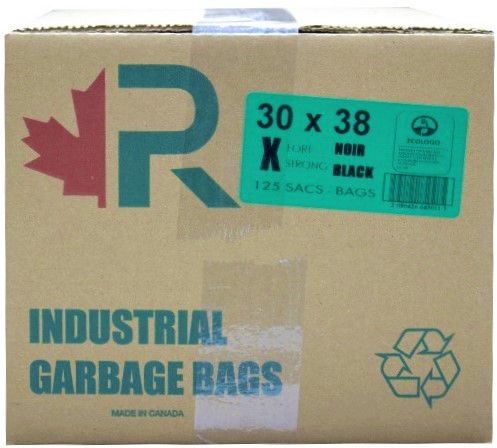 30x38 Ex-Strong Black Garbage Bags (125 PC) R.A.