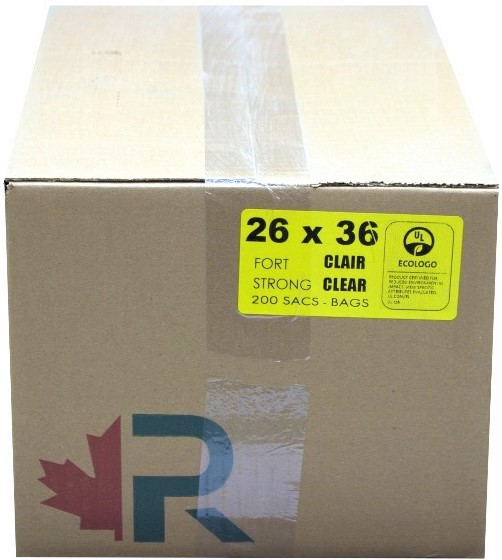 26x36 Strong Clear Garbage Bags (200 PC) R.A.