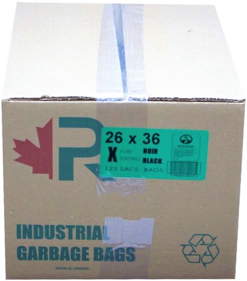 26x36 Ex-Strong Black Garbage Bags (125 PC) R.A.
