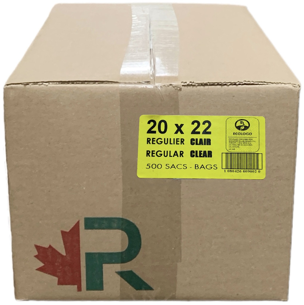 20x22 Regular Clear Garbage Bags (500 PC) R.A