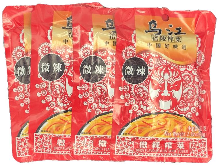 Spicy Flavour Mustard Tuber (4x80 g) Wu Jiang