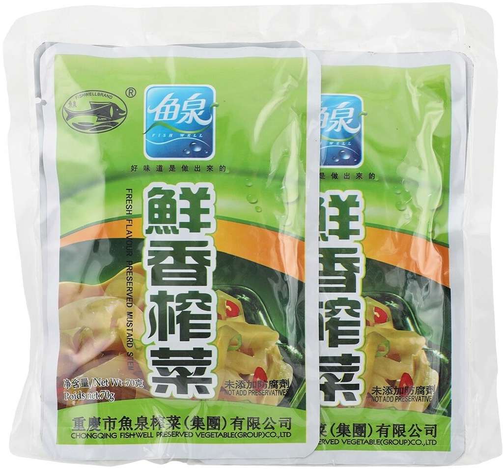 Fresh Flavour Preserved Mustard Stem (4x70 g) Fish Well