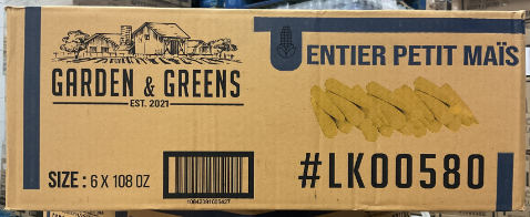 LK00580, Whole Baby Corn (6x108 oz) Garden & Greens