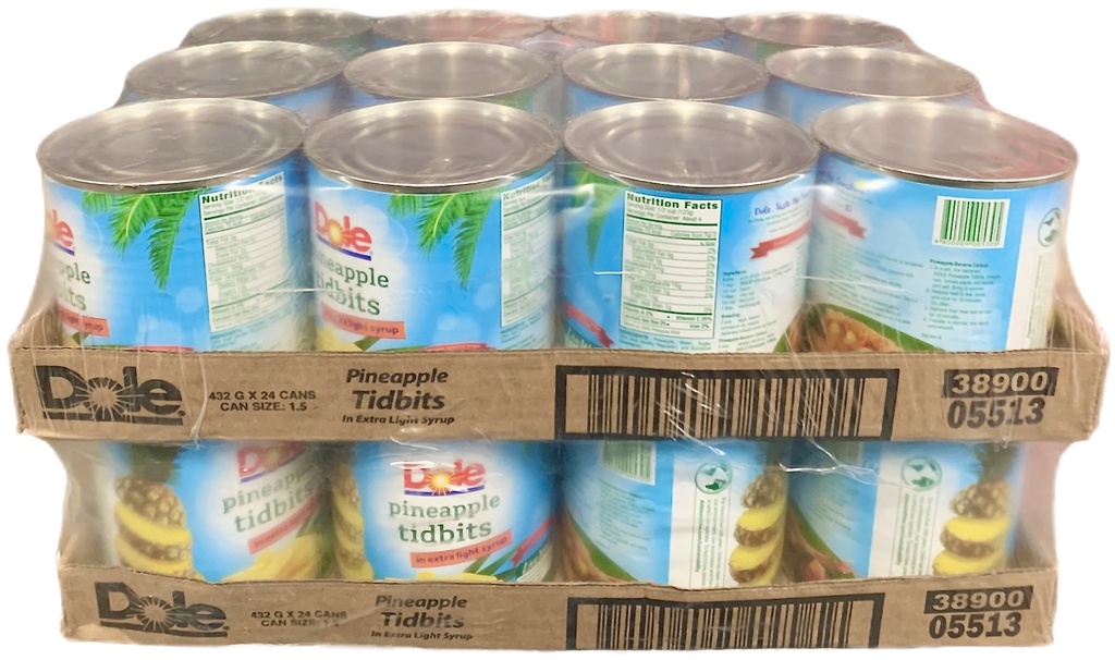 05513, Pineapple Tidbits (24x432 g) Dole