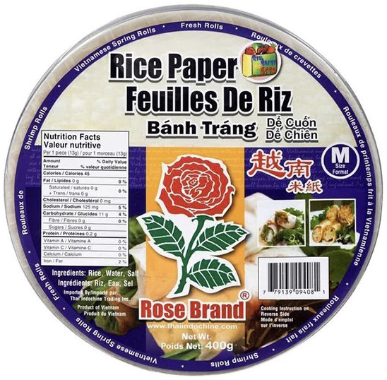 22cm Box Rice Paper (400 g) Rose Brand