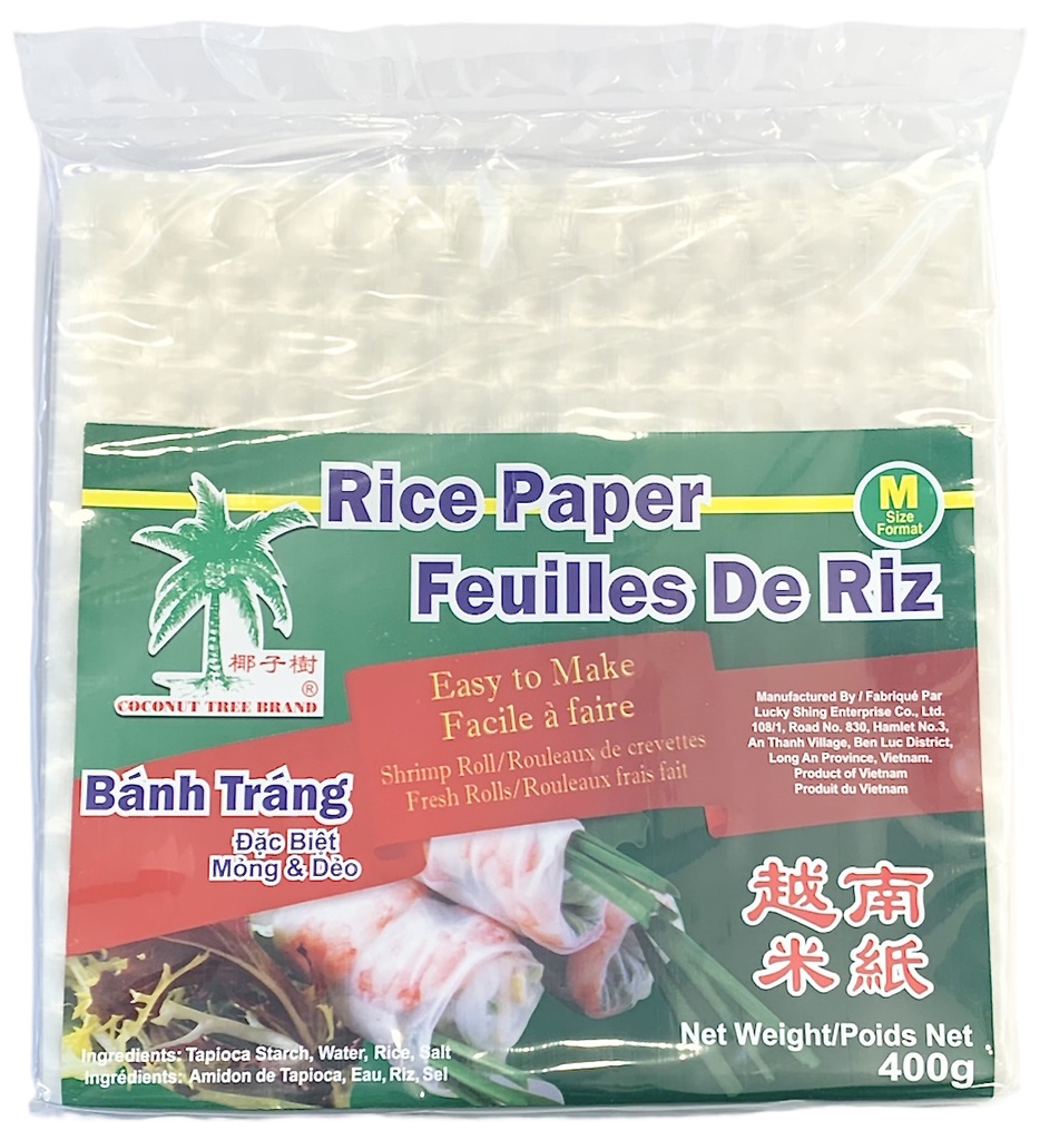 (M/22cm) Bag Square Rice Paper (400 g) Coconut Tree